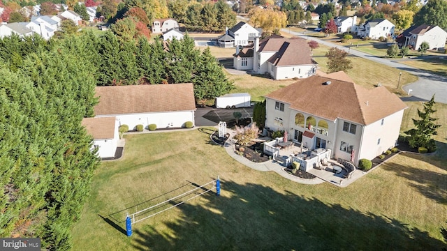 aerial view featuring a residential view