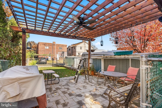 view of patio with a pergola