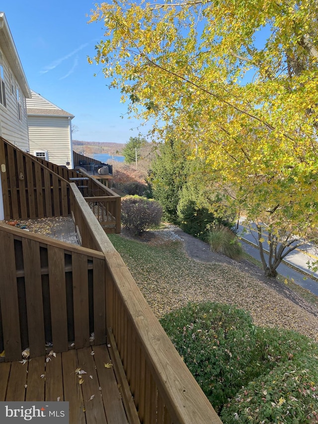 view of yard featuring a deck