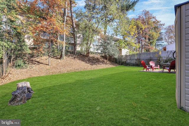 view of yard with a patio area