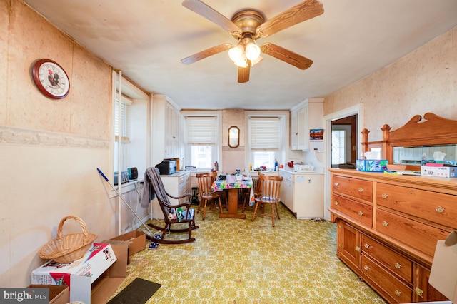 office featuring ceiling fan