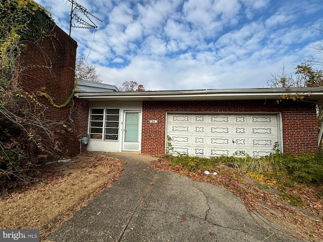 exterior space featuring a garage