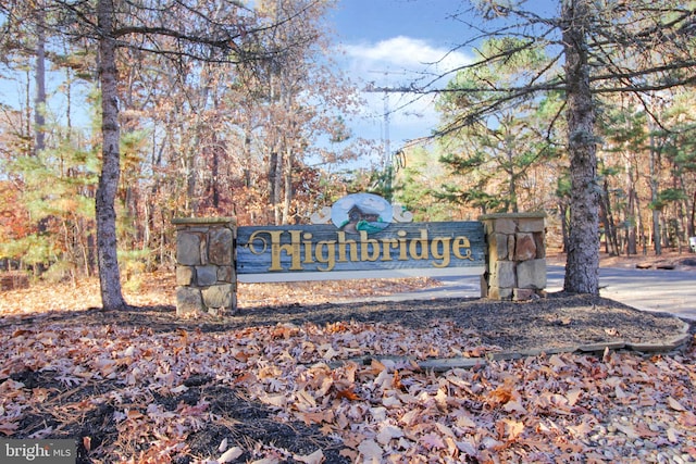 view of community sign