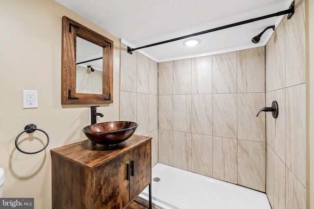 bathroom with a shower and sink