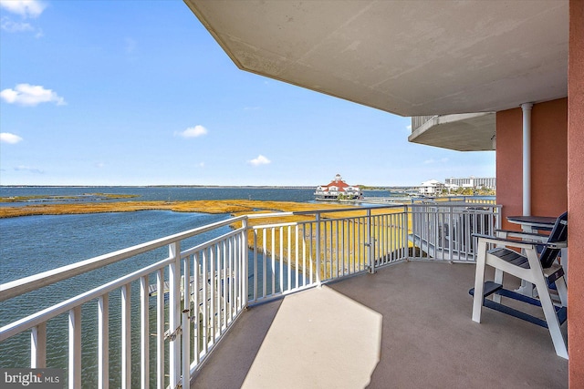 balcony with a water view