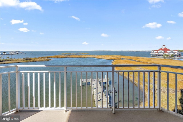 balcony with a water view