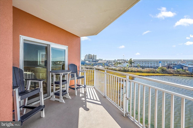 balcony with a water view