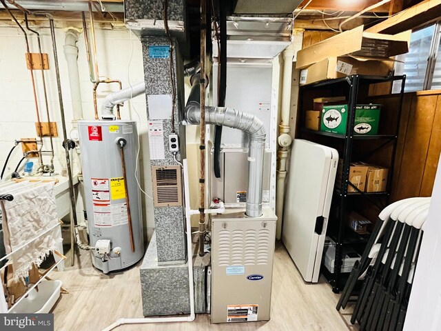 utility room featuring gas water heater