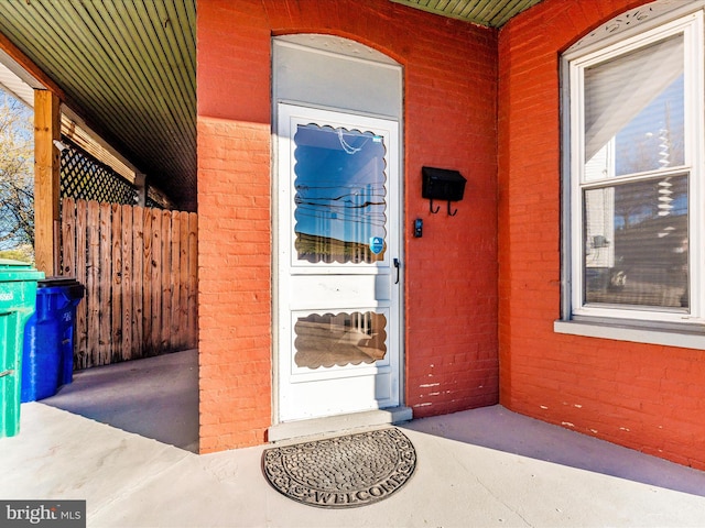 view of doorway to property