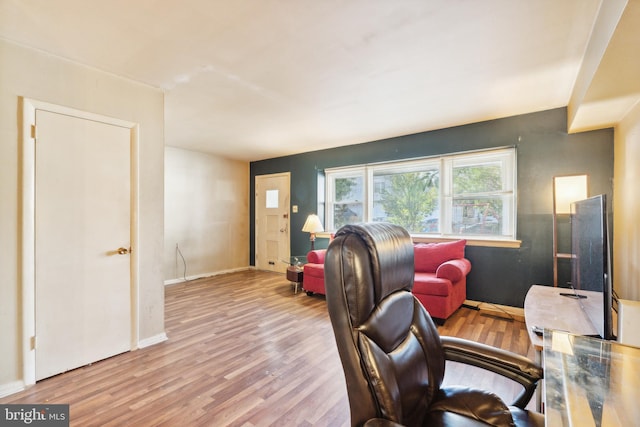 office area featuring light wood-type flooring