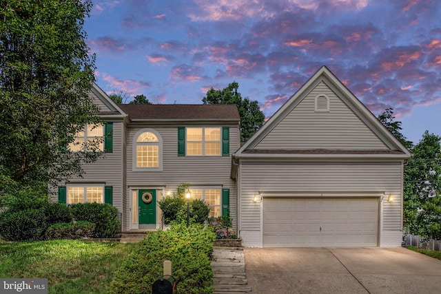 view of front of house featuring a garage