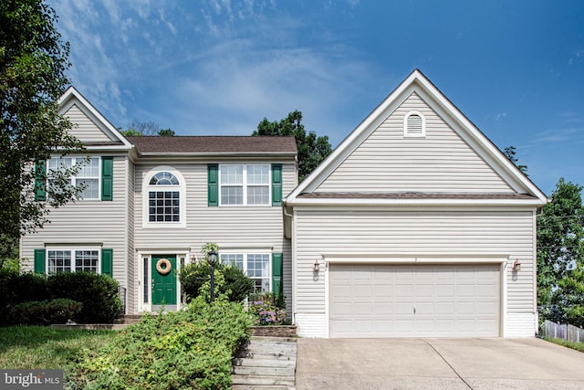 view of front facade featuring a garage