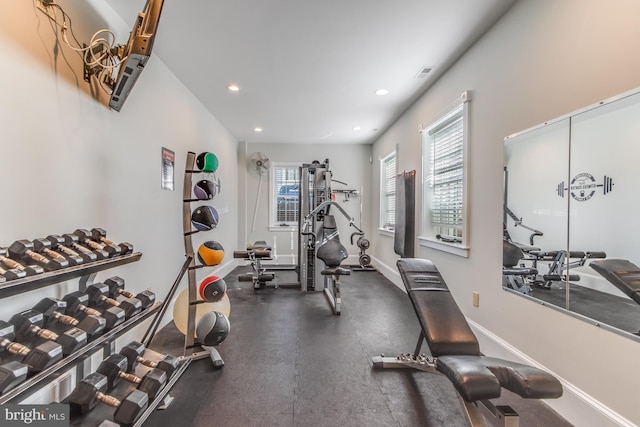 view of exercise room