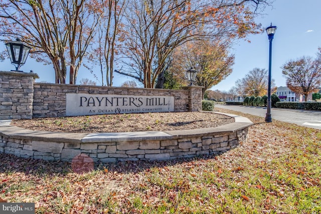 view of community sign