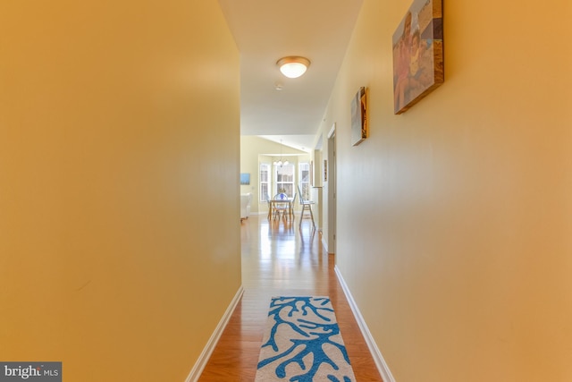 hallway featuring hardwood / wood-style flooring