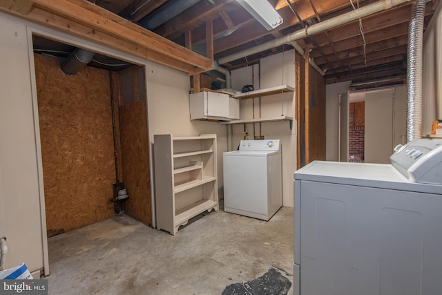 interior space featuring washer and dryer