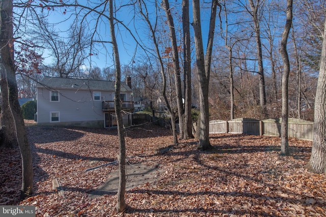 view of yard with a deck