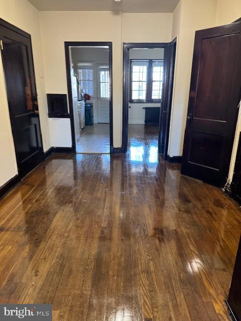 interior space featuring dark hardwood / wood-style floors