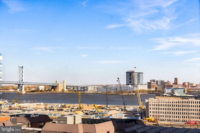 view of city with a water view