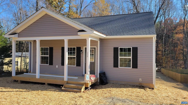 view of front of property with a porch