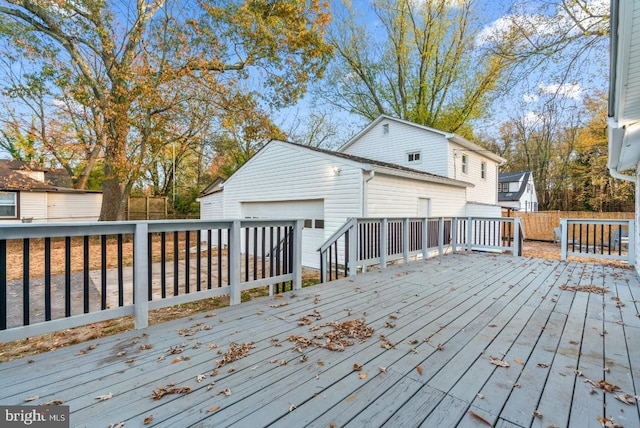 wooden deck featuring an outdoor structure