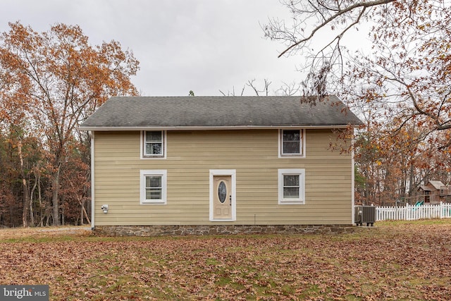 view of front of house with cooling unit