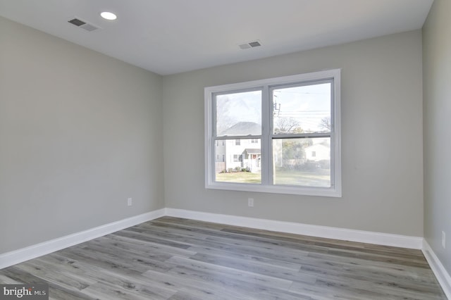 empty room featuring light wood-type flooring