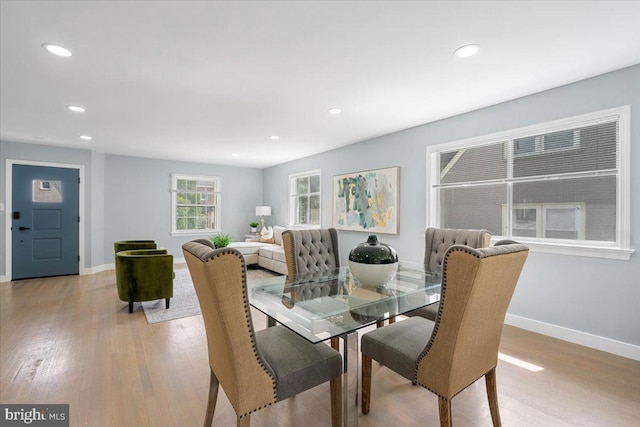 dining room featuring light wood-type flooring