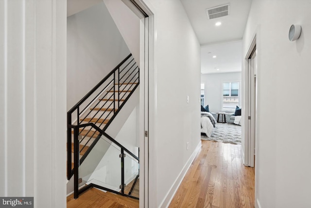 hall featuring light hardwood / wood-style flooring