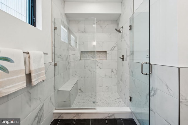 bathroom with an enclosed shower