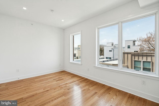 empty room featuring light wood-type flooring