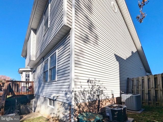 view of home's exterior featuring central AC