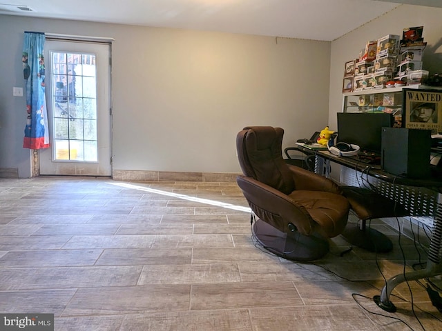 office space featuring light hardwood / wood-style flooring