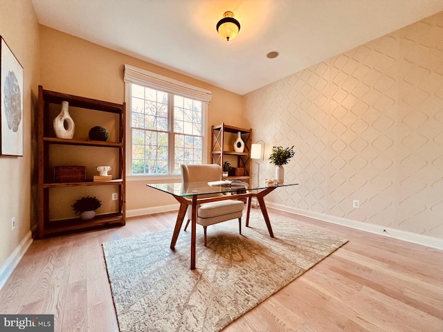 office featuring wood-type flooring