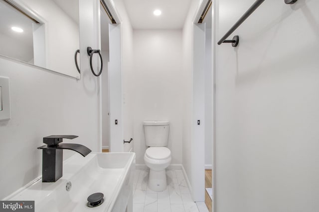 bathroom with sink and toilet