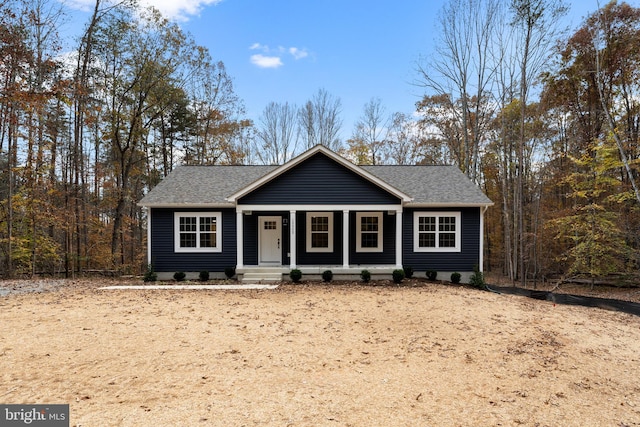 view of front facade featuring covered porch