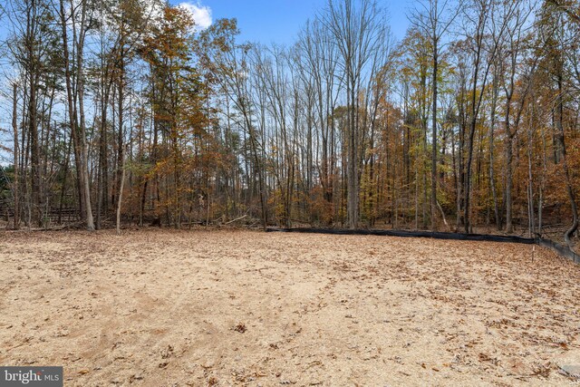 view of yard featuring a view of trees