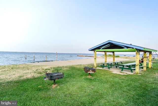 view of water feature featuring a view of the beach