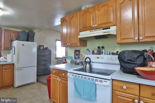 kitchen with white appliances