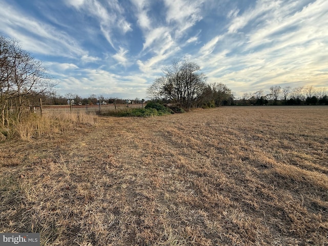 view of yard with a rural view