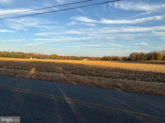 view of road featuring a rural view