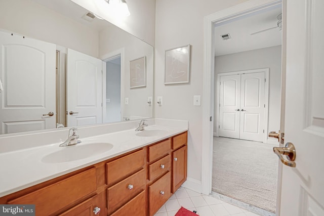 bathroom featuring vanity and tile patterned floors