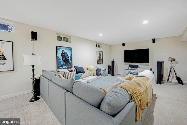 2216 Turnbuckle Ln, Woodbridge, VA 22191 - living area with light colored carpet, baseboards, and recessed lighting