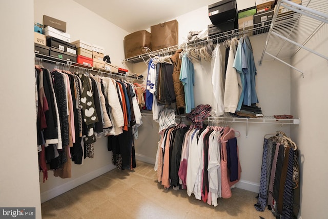 view of walk in closet