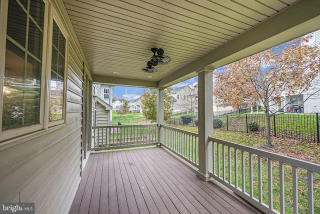 wooden terrace featuring a porch