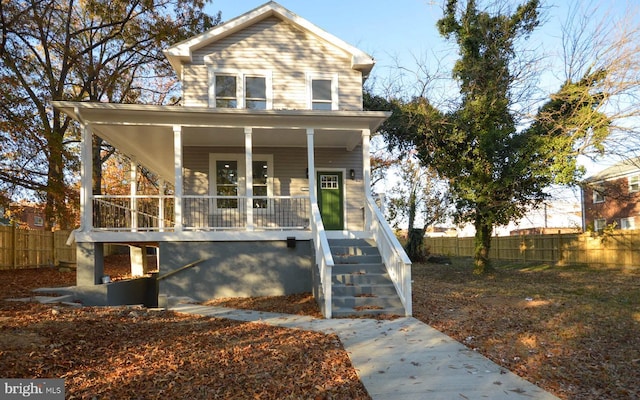 view of front of house with covered porch