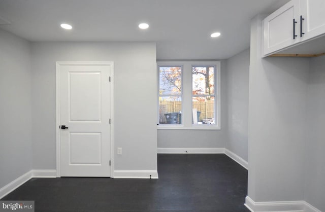 6200 Clay St NE, Washington, DC 20019 - unfurnished room featuring baseboards, recessed lighting, and dark wood-style flooring