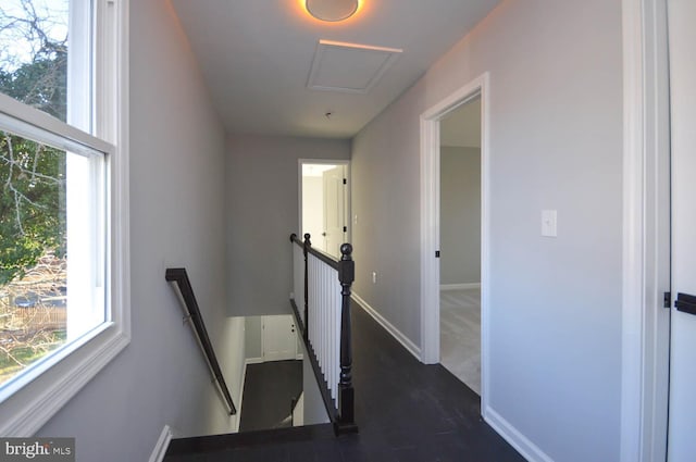 6200 Clay St NE, Washington, DC 20019 - stairs featuring baseboards and attic access