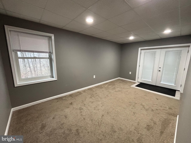 interior space featuring carpet flooring