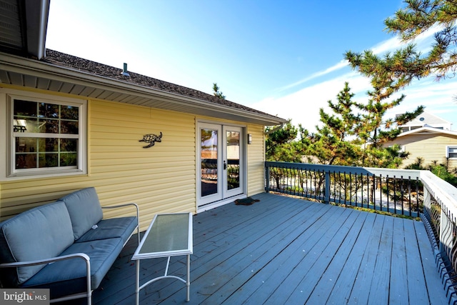 deck with an outdoor living space